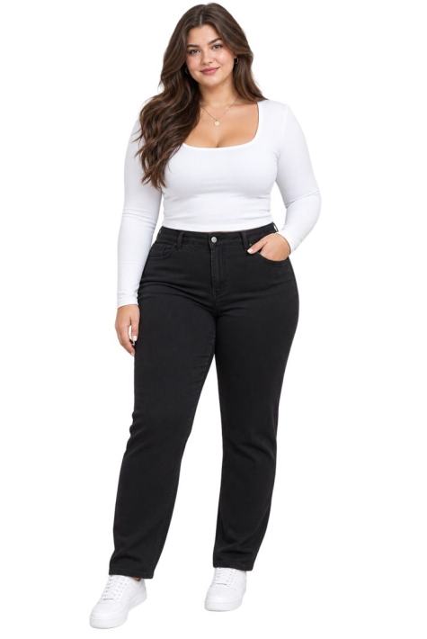 Еластични дънки в черно